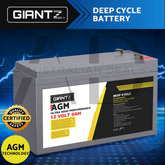 Giantz AGM Deep Cycle Battery 12V 9Ah Box Portable Solar Caravan Camping
